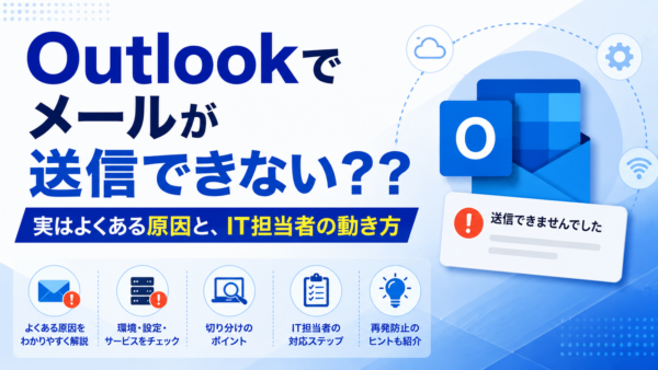 Outlookでメールが送信できない？？実はよくある原因と、IT担当者の動き方